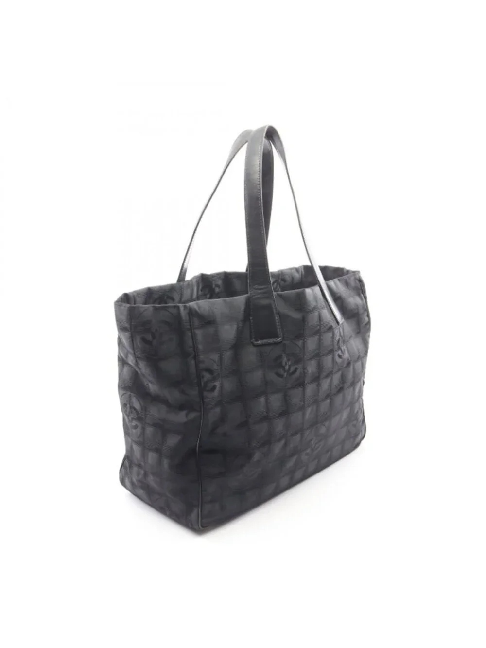 Chanel Tote New Travel Line MM Black Leather